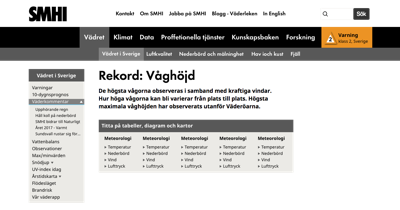 SMHI exemple navigation